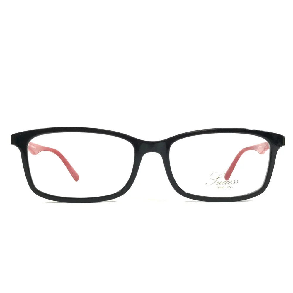 Success Eyeglasses Frames SS-130 BLACK/RED Rectangle Full Rim 53-17-140